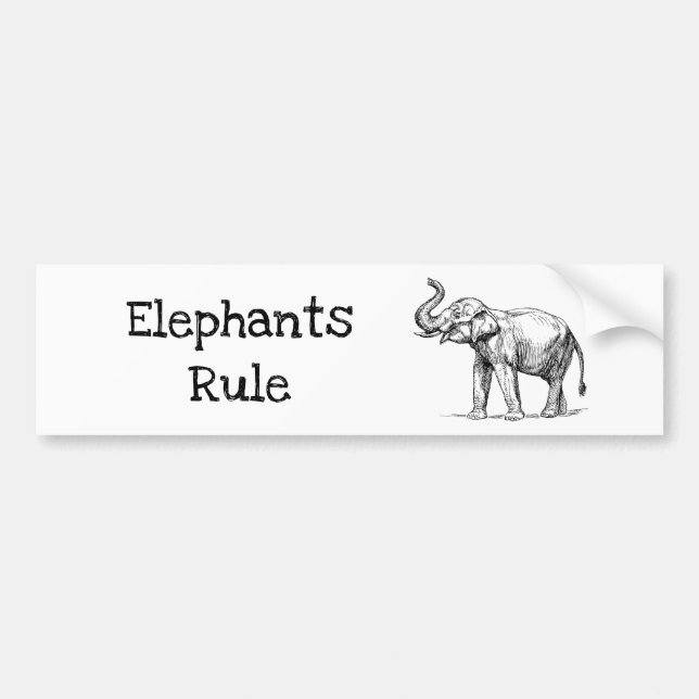 Autocollant De Voiture La règle des éléphants (Devant)