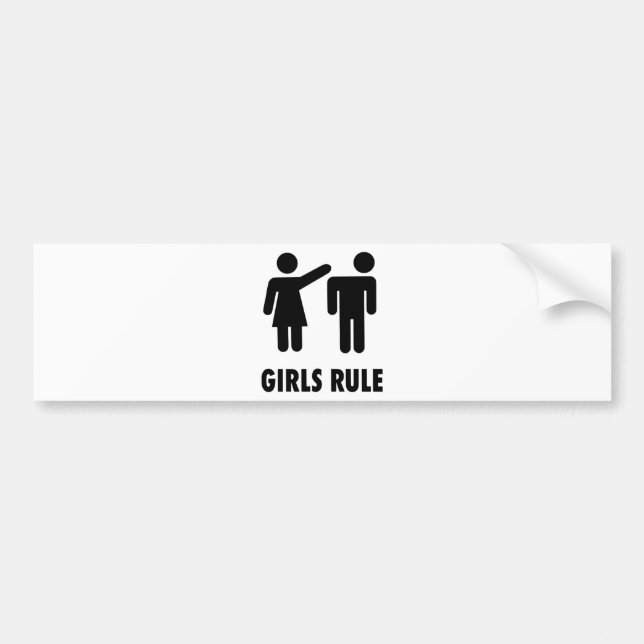 Autocollant De Voiture La règle des filles (Devant)