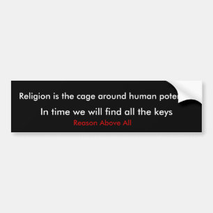 Autocollant De Voiture La religion est la cage autour de potentiel