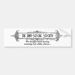 Autocollant De Voiture La Société Anti-Sociale - Un T-Shirt MisterP