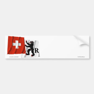 Autocollant De Voiture La Suisse et les drapeaux de ondulation