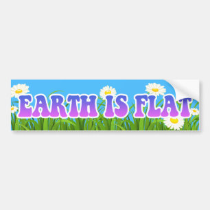 Autocollant De Voiture La terre est plate - de grandes fleurs d'adhésif