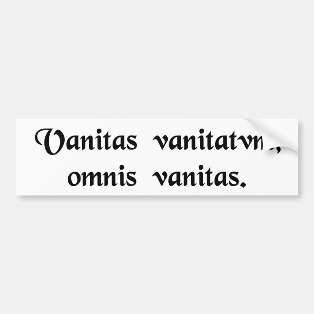 Autocollant De Voiture La vanité des vanité, toutes est vanité (Devant)