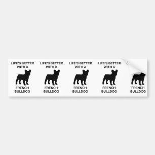 Autocollant De Voiture la vie est meilleure avec un bouledogue français