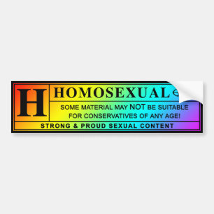 Autocollant De Voiture Label d'avertissement homosexuel