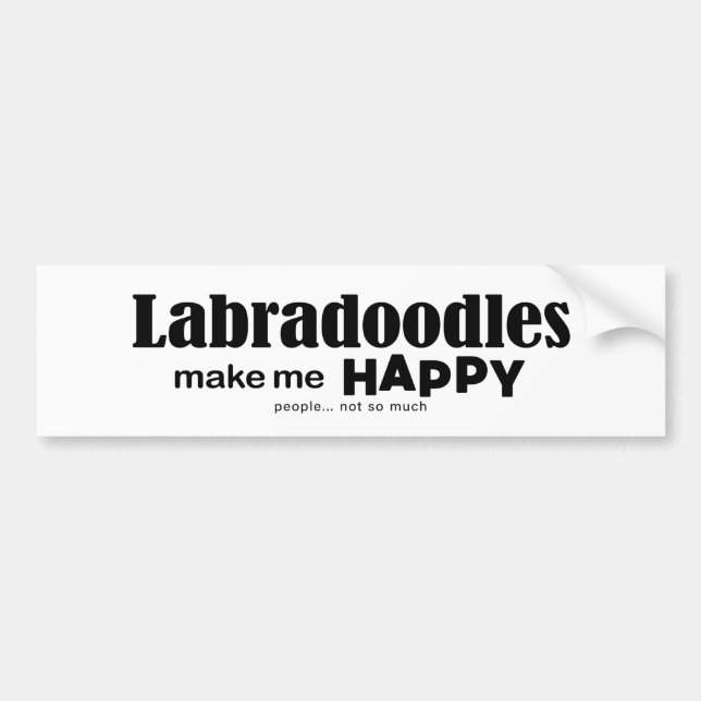 Autocollant De Voiture Labradoodles Me Rendre Heureux (Devant)