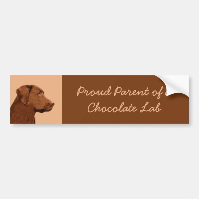 Autocollant De Voiture Labrador Retriever (Chocolat) Peinture - Chien Art (Devant)