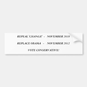 AUTOCOLLANT DE VOITURE L'ABROGATION "CHANGEMENT" EN NOVEMBRE 2010