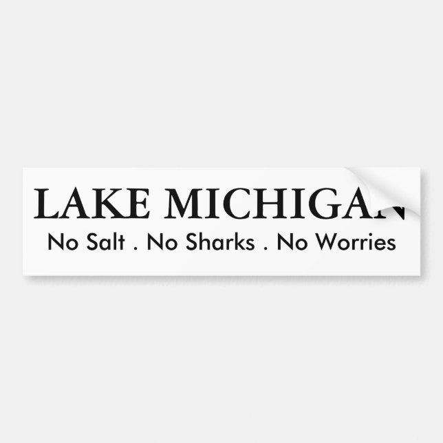 Autocollant De Voiture Lac Michigan - humour (Devant)