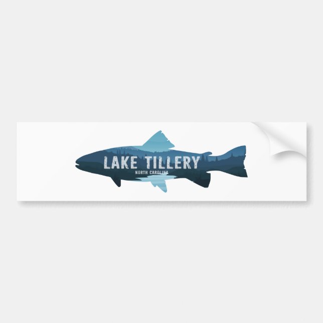 Autocollant De Voiture Lac Tillery Poisson de Caroline du Nord (Devant)