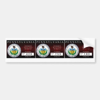 Autocollant De Voiture Laiss de chasse de zombi de la Pennsylvanie