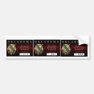 Autocollant De Voiture Laiss de chasse de zombi de l'Oklahoma