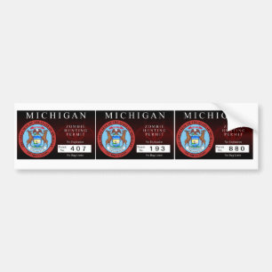 Autocollant De Voiture Laiss de chasse de zombi du Michigan