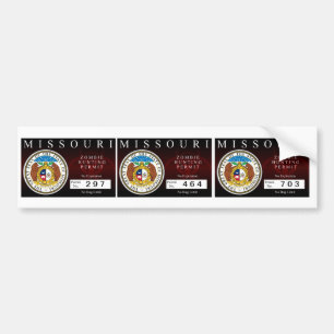 Autocollant De Voiture Laiss de chasse de zombi du Missouri