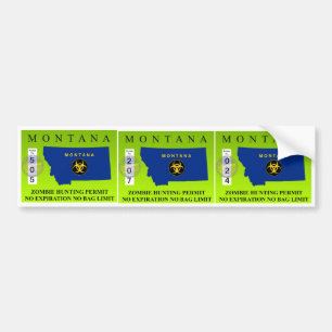Autocollant De Voiture Laiss de chasse de zombi du Montana