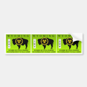 Autocollant De Voiture Laiss de chasse de zombi du Wyoming