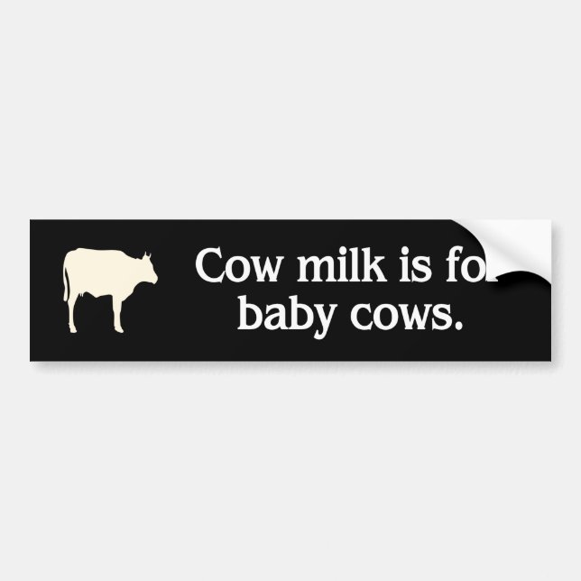Autocollant De Voiture lait de vache pour vaches bébés vaches végétalien (Devant)