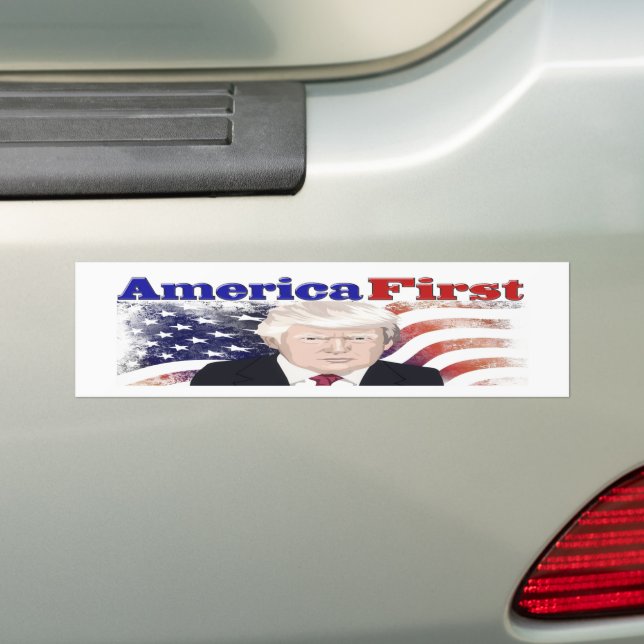 Autocollant De Voiture L'Amérique d'abord Trump étoile et rayure (En voiture)