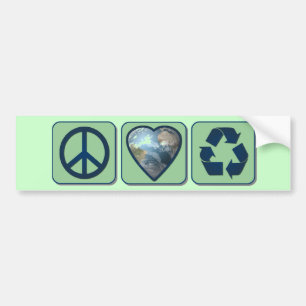 Autocollant De Voiture L'amour de paix réutilisent Bumpersticker