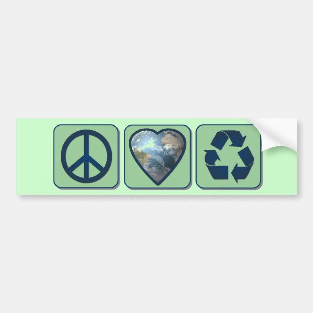 Autocollant De Voiture L'amour de paix réutilisent Bumpersticker (Devant)