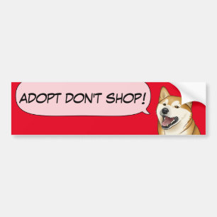 Autocollant De Voiture L'amour de Shiba Inu adoptent un chien d'abri !