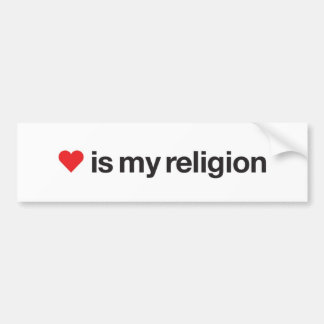 AUTOCOLLANT DE VOITURE L'AMOUR EST MA RELIGION