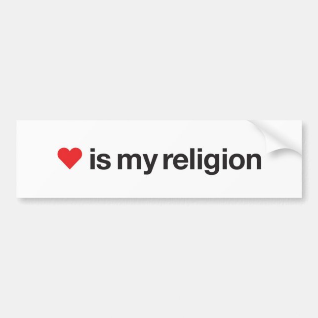 AUTOCOLLANT DE VOITURE L'AMOUR EST MA RELIGION (Devant)