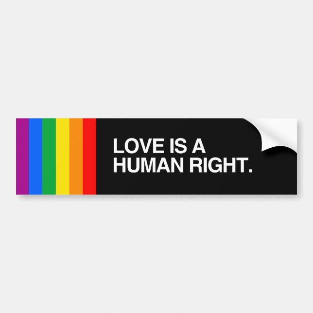 Autocollant De Voiture L'AMOUR EST un RIGHT.png HUMAIN (Devant)