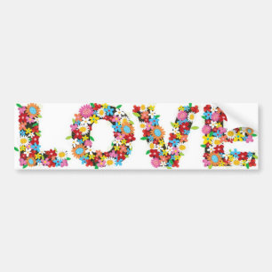 Autocollant De Voiture L'amour fleurit l'adhésif pour pare-chocs !