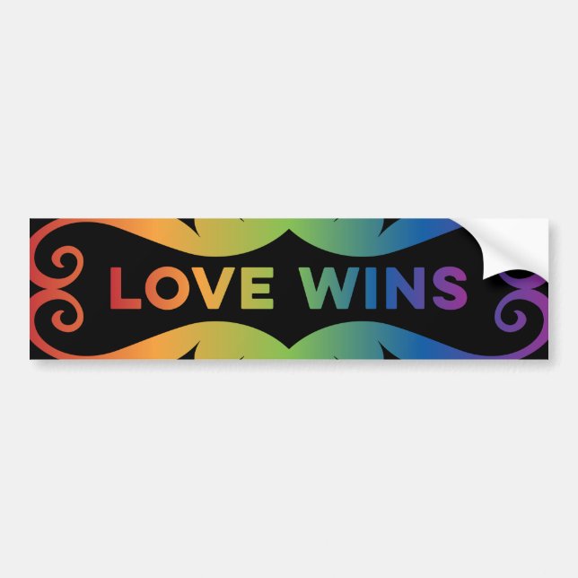 Autocollant De Voiture L'amour gagne Rainbow Bumper Sticker 2 (Devant)