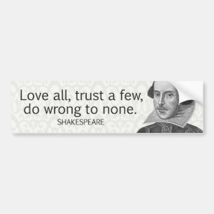Autocollant De Voiture L'amour tout de Shakespeare, font confiance à