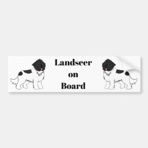 Autocollant De Voiture "Landseer On Board" Landseer Newfoudland