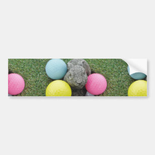 Autocollant De Voiture Lapin avec oeuf jaune rose