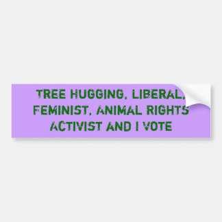 Autocollant De Voiture L'arbre étreignant l'activiste et moi votent