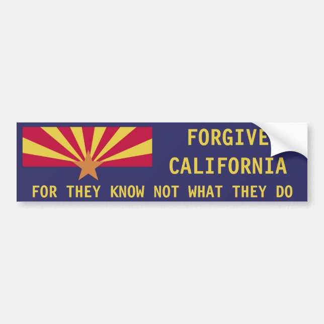 Autocollant De Voiture L'Arizona : Pardonnez la Californie (Devant)