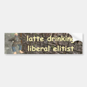 Autocollant De Voiture latte buvant l'élitiste libéral
