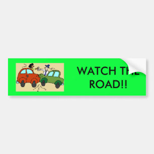 Autocollant De Voiture le bande-voiture-accident, OBSERVENT LA ROUTE ! !