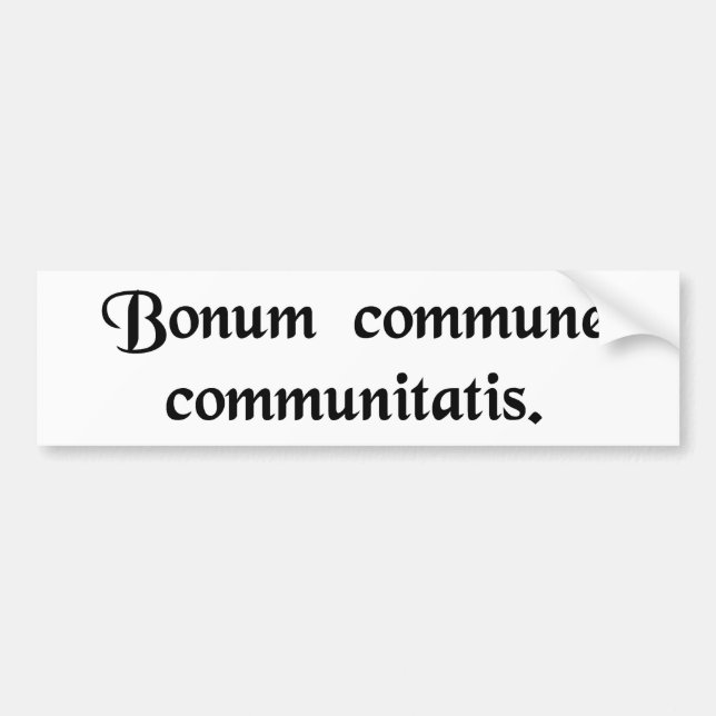 Autocollant De Voiture Le bien commun de la communauté (Devant)