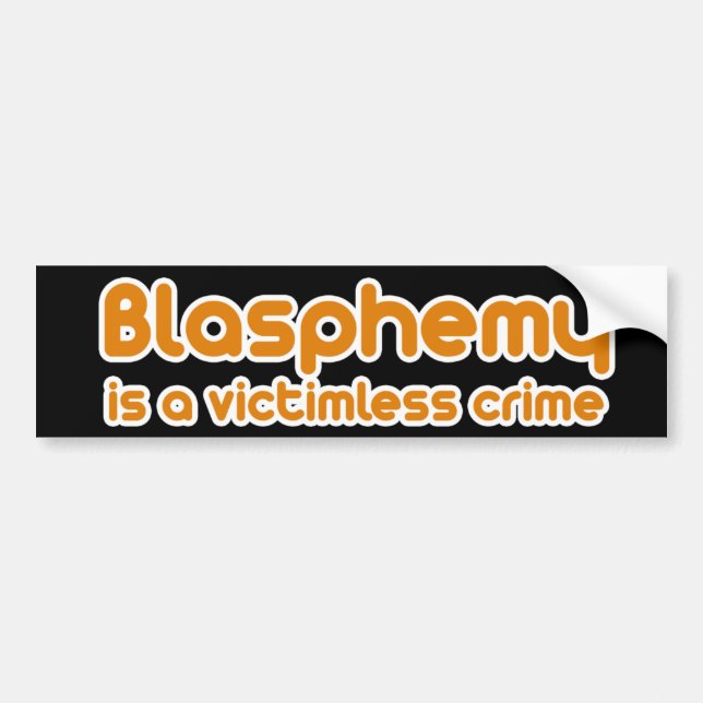 Autocollant De Voiture Le blasphème est un crime sans victime (Devant)