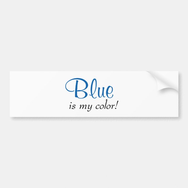 Autocollant De Voiture Le bleu est ma couleur (Devant)