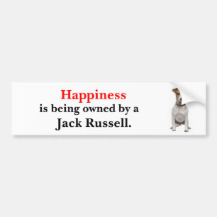 Autocollant De Voiture Le bonheur est possédé par un Jack Russell