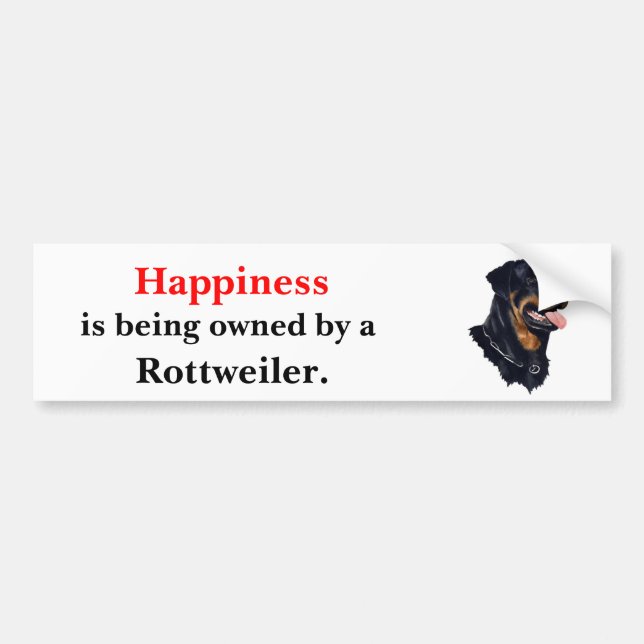 Autocollant De Voiture Le bonheur est possédé par un rottweiler (Devant)