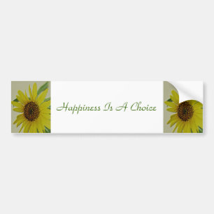 Autocollant De Voiture Le bonheur est un tournesol bien choisi