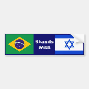 Autocollant De Voiture Le Brésil se tient avec l'Israël