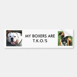 Autocollant De Voiture le brownboxer, VISAGE BLANC de BOXEUR, MES BOXEURS