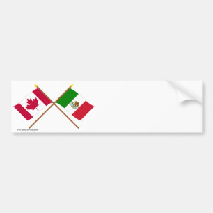 Autocollant De Voiture Le Canada et les drapeaux croisés par Mexique