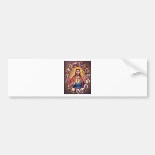 Autocollant De Voiture Le coeur sacré de Jésus (Devant)