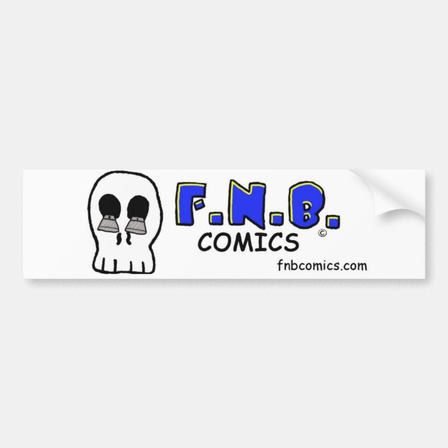 Autocollant De Voiture Le crâne de JD avec le logo de FNBcomics (Devant)