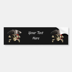 Autocollant De Voiture Le crâne de pirate de jolly roger