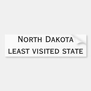 Autocollant De Voiture Le Dakota du Nord moindre bumpersticker visité